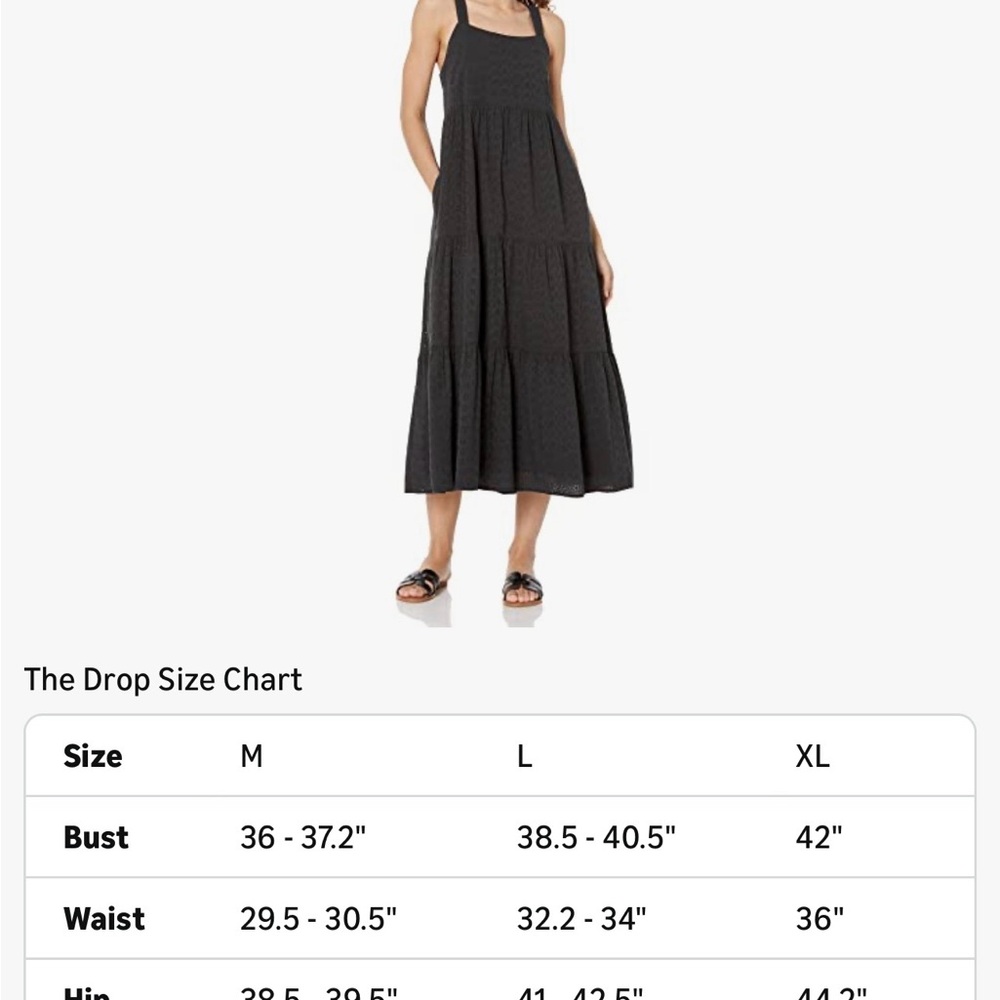 Women’s Black Eyelet Long Sleeve Dress - Sleeveless Tiered Maxi - Picture 11 of 11